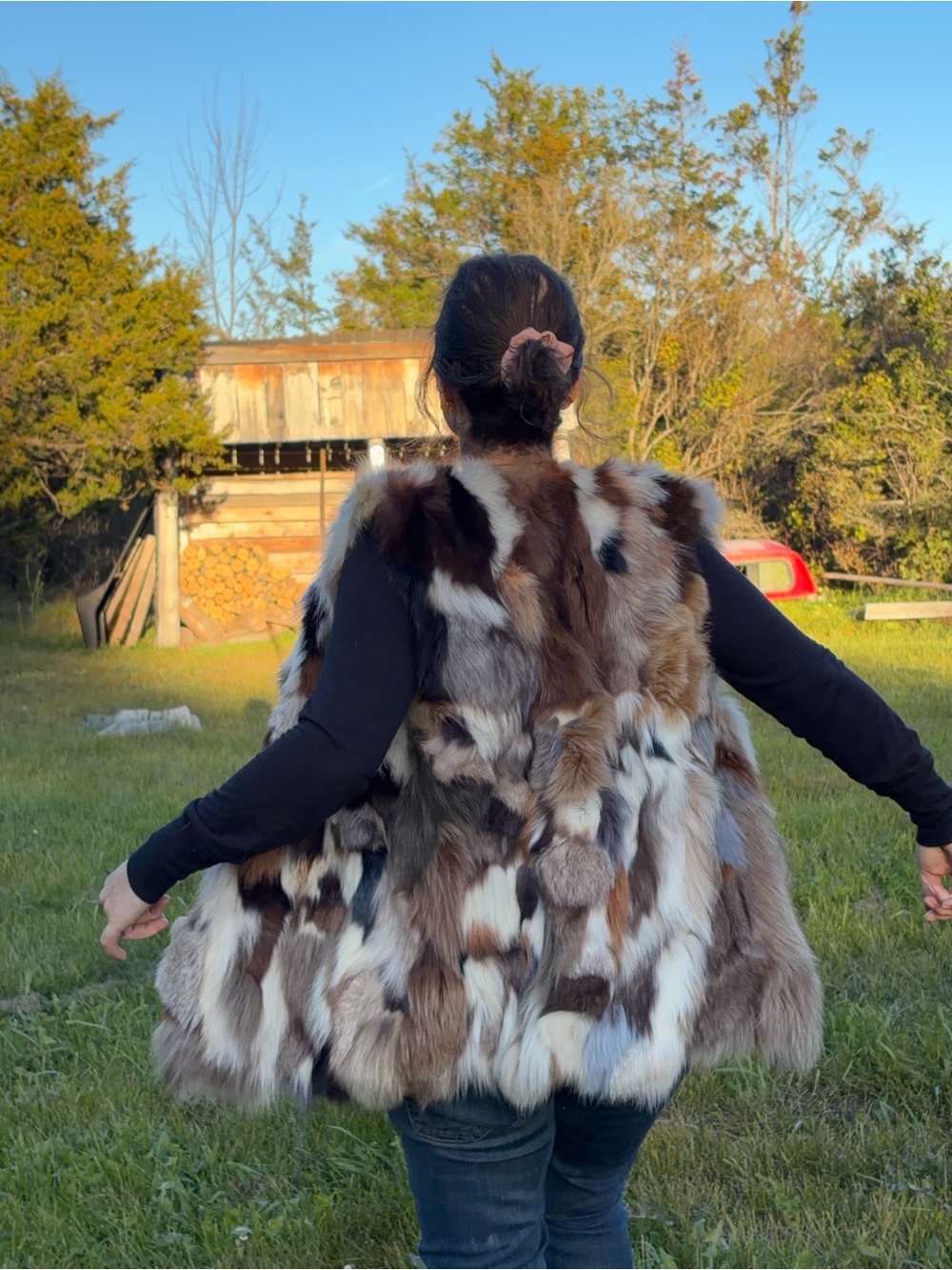 Vintage Real Fur Multi-Color Vest